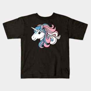 Rainbow Unicorn, Transgender Pride Kids T-Shirt